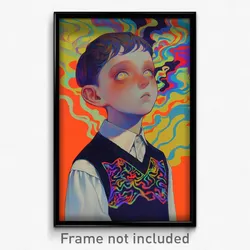 Art Poster - Boy Feeling Delighted Wearing Hearty Collared Vest (Art Print)