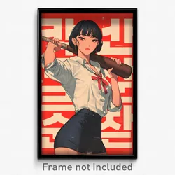 Korean Movie Poster - Girl Feeling Dominant, Well Made Blue Ribbon (Art Print)