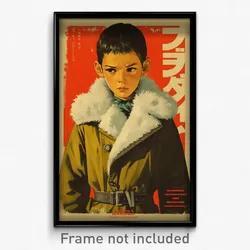 Chinese Movie Poster - Boy Feeling Disbelief, Hearty Fur Trimmed Jacket (Print)