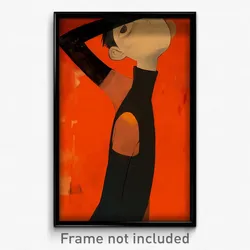 Art Poster - Boy Feeling Alarmed, Bumpy Sleeveless Turtleneck Leotard (Print)