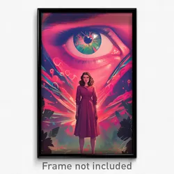 Movie Art Poster - Girl Feeling Outrage, Glossy Pink Dress (Retro Film Print)