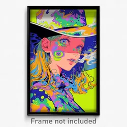 Art Poster - Girl Feeling Cheeky Wearing Well Made Frilled Hat (Print)