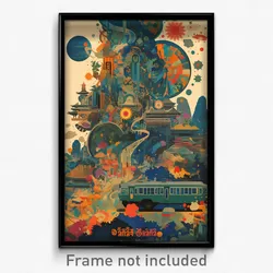 Thai Movie Poster - Spherical Park (Thailand Psychedelic Art Retro Film Print)