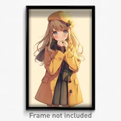 Anime Art Poster - Girl Feeling Bitter Sweetness, Fresh Winter Clothes (Print)