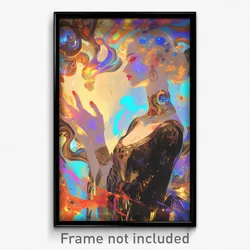 Art Poster - Woman Feeling Dazed Wearing Steel Tail Ornament (Print)