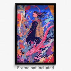 Art Poster - Bustling Anime (Psychedelic Trippy Weird 11x17 Print)