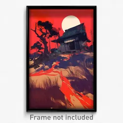 Art Poster - Simplistic Hovel (Psychedelic Trippy Weird 11x17 Cartoon Print)