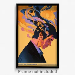 Greek Movie Poster - Man Feeling Woe, Simple Purple Ves (Greece Film Art Print)