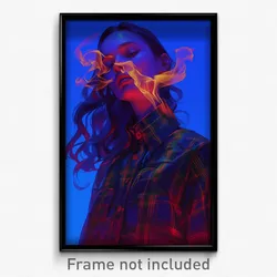 Art Poster - Woman Feeling Dominant Wearing Pricey Plaid Jacket (Print)