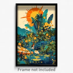 Spanish Movie Poster - Crowded Wetland (Spain Psychedelic Art Retro Film Print)