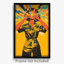 Brazilian Movie Poster - Woman Feeling Annoyance, Handmade Short Jumpsuit