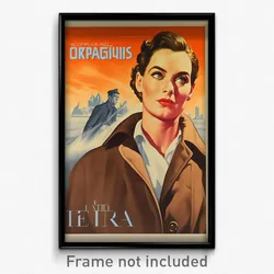 French Movie Poster - Man Feeling Happiness, Shadowy Brown Coat (Art Print)