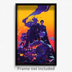 Movie Art Poster - Shady Bonfire (Psychedelic Trippy Retro Cartoon Film Print)