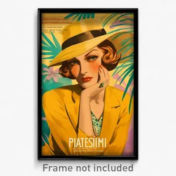 French Movie Poster - Woman Feeling Pessimism, Wiry Pant Suit (France Art Print)