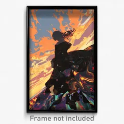 Art Poster - Man Feeling Annoyance Wearing Jagged Medium Dress (Print)