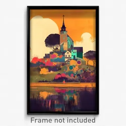 Icelandic Movie Poster - Distinct Church (Iceland Retro Film Art Print)