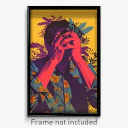 Spanish Movie Poster - Man Feeling Embarrassment, Violet Frilled Shirt Collar