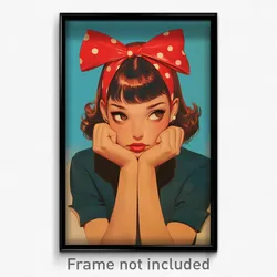Movie Art Poster - Girl Feeling Irritated, Hearty Polka Dot Ribbon (Film Print)