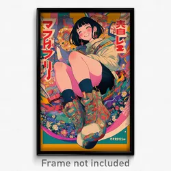 Greek Movie Poster - Girl Feeling Happiness, Silky Santa Boots (Art Print)