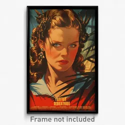 Spanish Movie Poster - Girl Feeling Helpless, Bronze Bat Hair Ornament (Print)