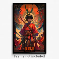 Russian Movie Poster - Boy Feeling Anger, Marvelous Red Kimono (Art Print)