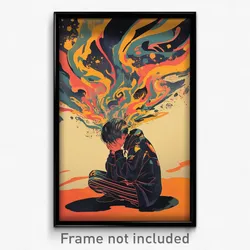 Movie Art Poster - Boy Feeling Guilt, Humble Striped Pants (Retro Film Print)