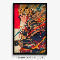 Anime Art Poster - Boy Feeling Vengeful, Impeccable Japanese Armor (Print)