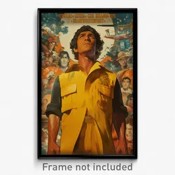 Mexican Movie Poster - Man Feeling Satisfaction, Strong Yellow Vest (Art Print)