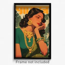 Bollywood Movie Poster - Woman Feeling Mixed Up, Flippant Shell Necklace (Print)