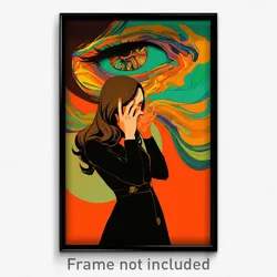 German Movie Poster - Woman Feeling Powerless, Athletic Black Coat (Art Print)