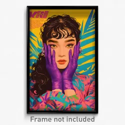 Vietnamese Movie Poster - Girl Feeling Puzzled, Flashy Purple Gloves (Art Print)