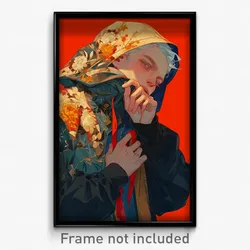 Art Poster - Boy Feeling Tenderness Wearing Hypnotic Hooded Jacket