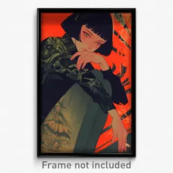 Movie Art Poster - Woman Feeling Enchanted, Shadowy Green Sweater (Film Print)