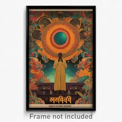Bollywood Movie Poster - Squiggly Monastery (India Retro Hindi Film Art Print)
