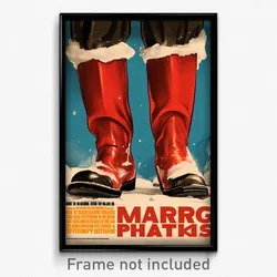 Greek Movie Poster - Man Feeling Alarm, Remarkable Santa Boots (Art Print)