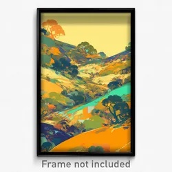 Art Poster - Leafy Hills (Psychedelic Trippy Weird 11x17 Print)
