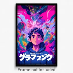 Indonesian Movie Poster - Boy Feeling Anticipation, Purple Blue Hoodie (Print)