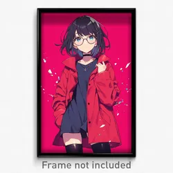 Anime Art Poster - Girl Feeling Outrage Wearing Glorious Red Coat (Print)