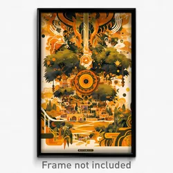 Spanish Movie Poster - Green Boba Tea (Spain Psychedelic Art Retro Film Print)