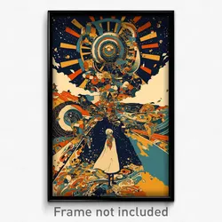 Greek Movie Poster - Animated Windmill (Greece Psychedelic Art Retro Film Print)