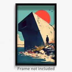 Icelandic Movie Poster - Unique Pier (Iceland Psychedelic Art Retro Film Print)