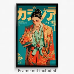 Thai Movie Poster - Woman Feeling Calm, Flashy Aqua Bowtie (Thailand Art Print)