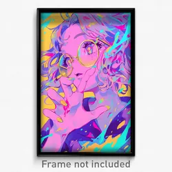 Anime Art Poster - Girl Feeling Hope, Fabulous Purple Tinted Eyewear (Print)