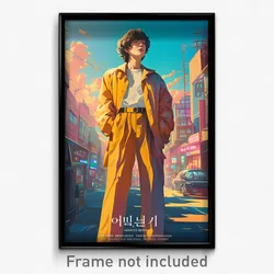 Korean Movie Poster - Boy Feeling Flakey, Bright White Outline (Korea Art Print)