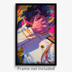 Anime Art Poster - Man Feeling Dislike Wearing Glossy Naval Uniform (Print)