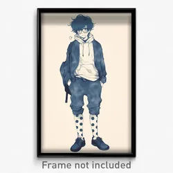 Anime Art Poster - Man Feeling Awe Wearing White Polka Dot Legwear (Print)