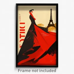 French Movie Poster - Man Feeling Frustrated, Fancy Red Dress (France Art Print)