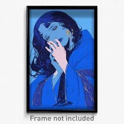 Anime Art Poster - Woman Feeling Pity Wearing Mellow Blue (Print)