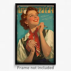 Greek Movie Poster - Woman Feeling Pleased, Well Off Loose Bowtie (Art Print)