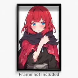 Anime Art Poster - Woman Feeling Rattled Wearing Fancy Torn Cape (Print)